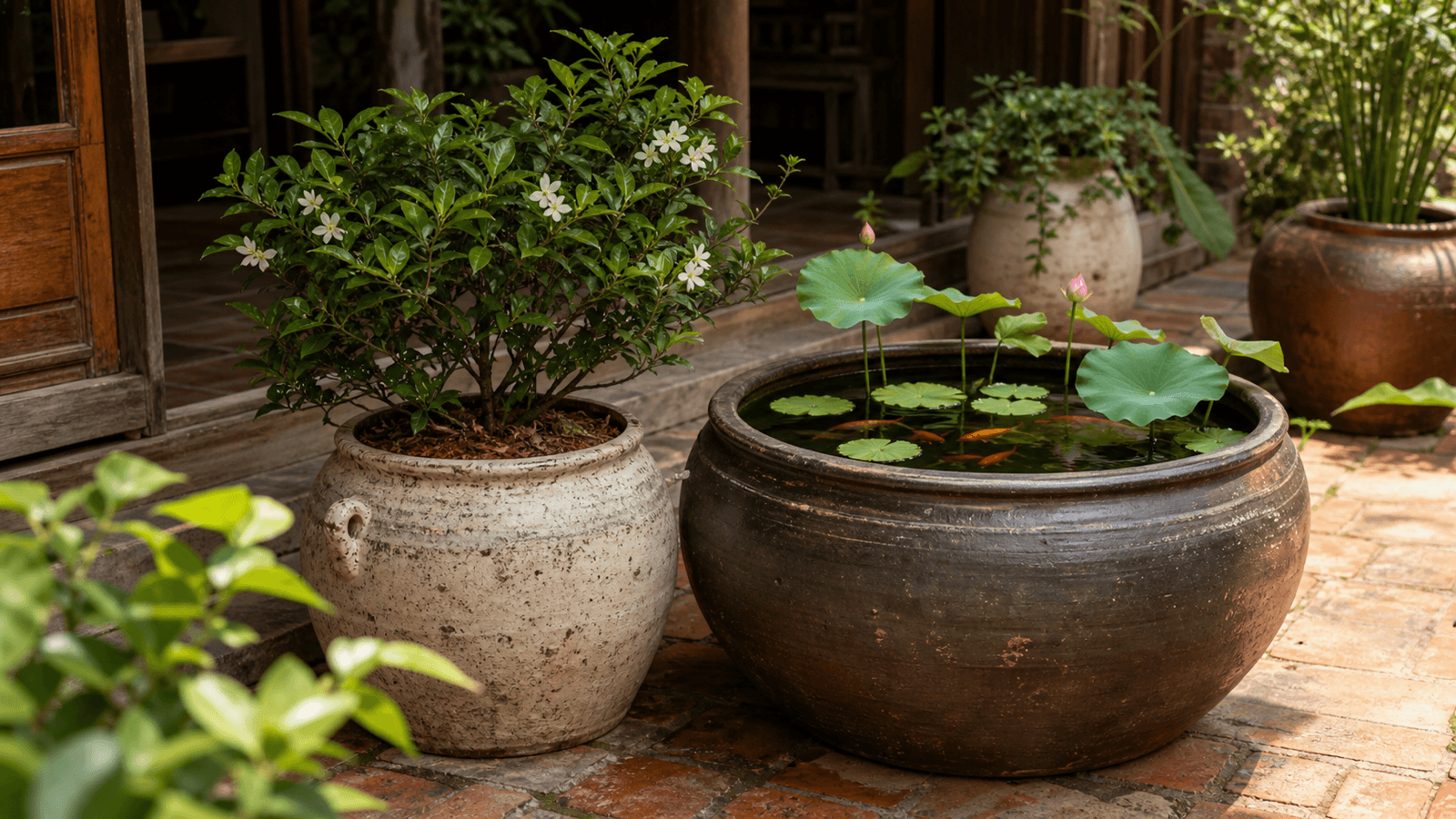 Chậu Sành Trồng Cây, Trồng Sen Và Nuôi Cá: Cách Chọn Đúng