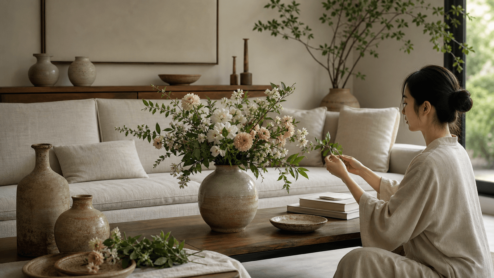 Bình Hoa Lụa Đẹp Cho Phòng Khách: Cách Cắm Gọn Và Dễ Vệ Sinh