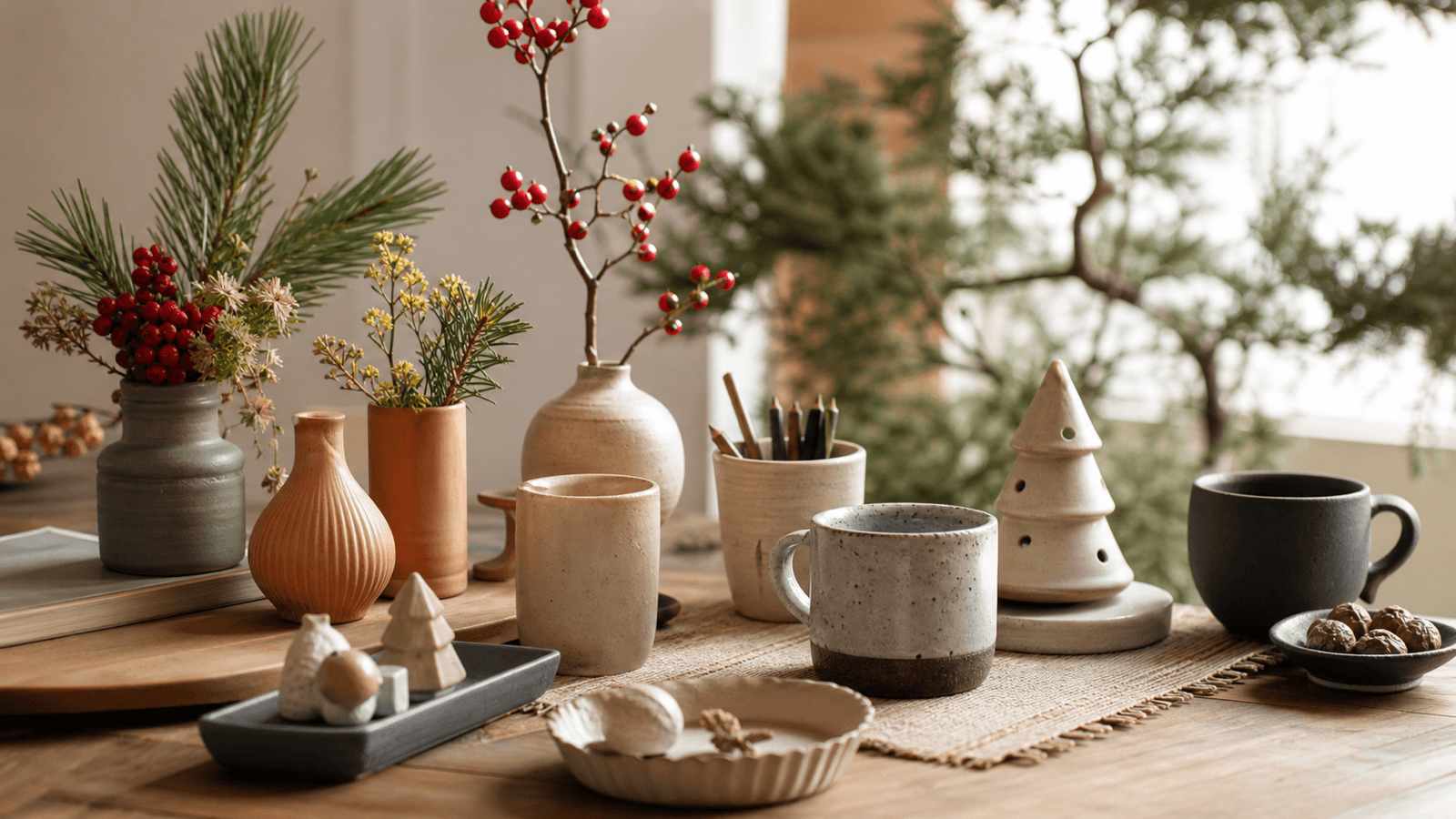 Nhung mon qua Noel tiet kiem gom lo hoa mini nen nho va day vung