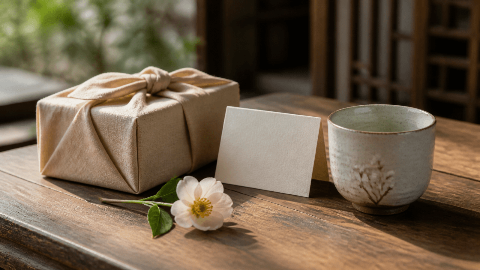 Hai bàn tay cùng buộc ruy băng cho một hộp quà màu trung tính