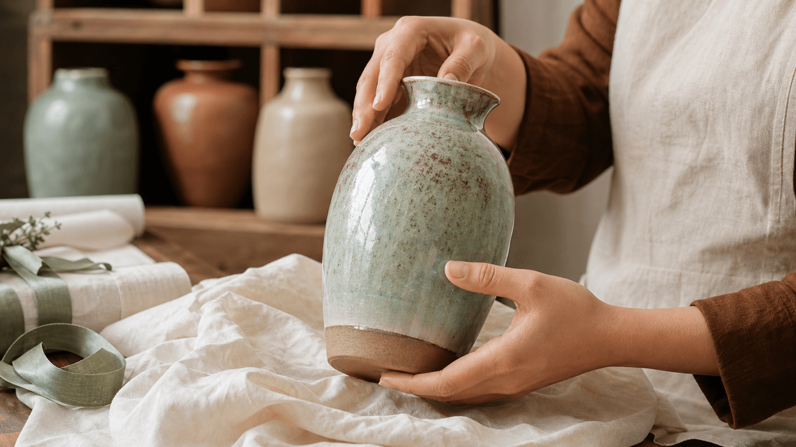 Quà Tặng Bình Gốm Phong Thủy minh họa cho phần Cách kiểm tra một chiếc bình trước khi tặng