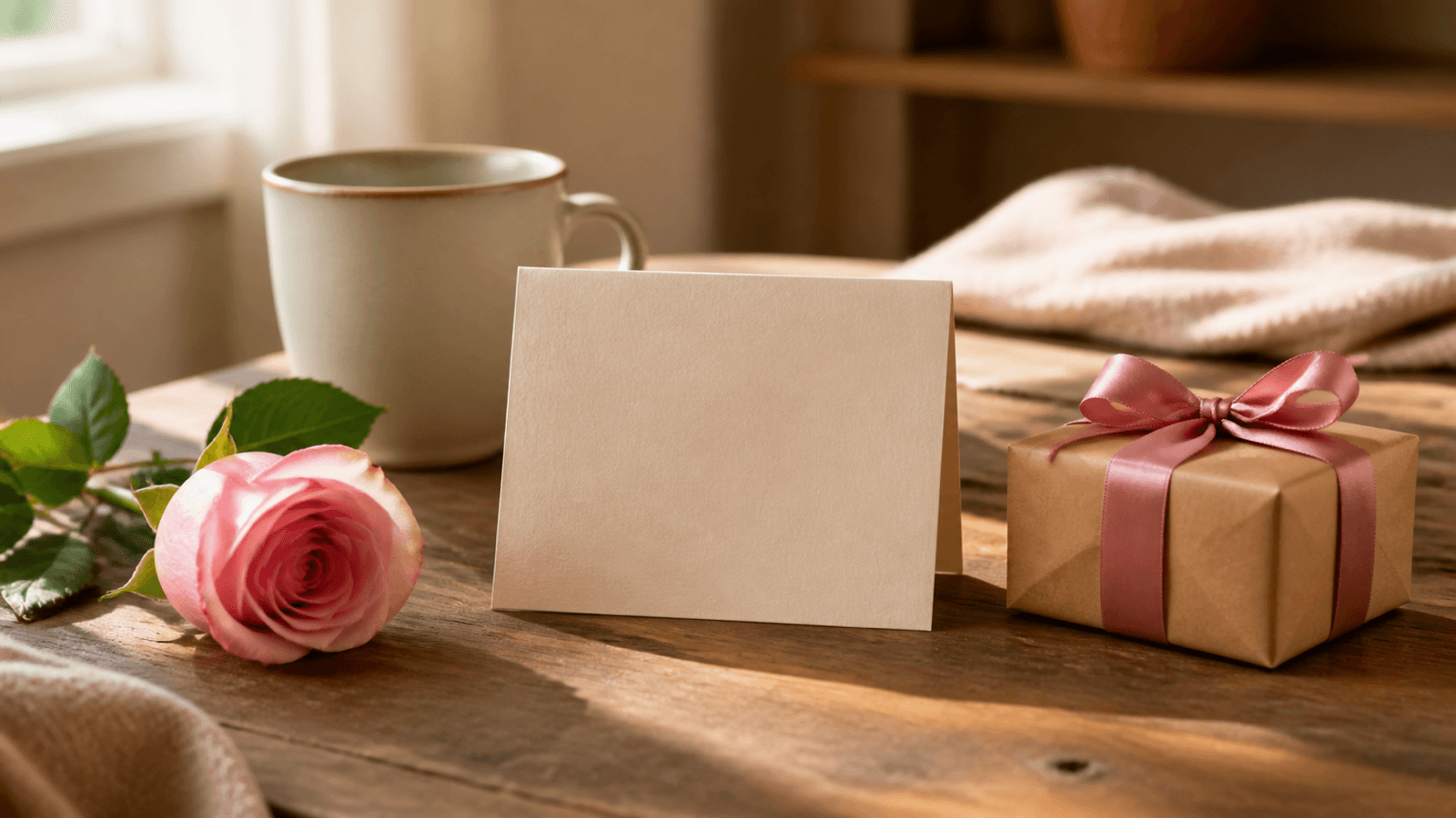 Lịch nhỏ, hoa và thiệp Valentine đặt trên bàn làm việc